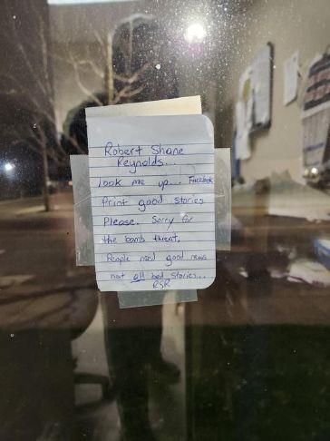 Elyria police: Man convicted of 2023 C T bomb threat taped note to